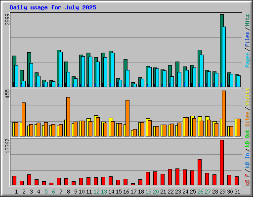 Daily usage for July 2025